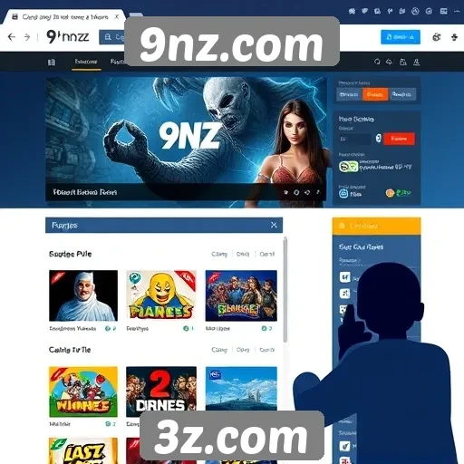 Navegação e interface do usuário em 9nz.com